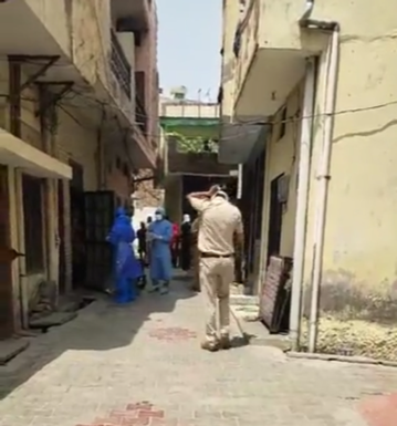 करनाल – बांसों गेट के सामने मटक माजरी मोहल्ले की गली कन्टेनमेंट जोन घोषित