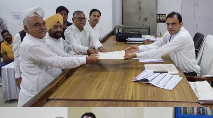 करनाल – कांग्रेस के लोकसभा और विधानसभा दोनों प्रत्याशियों ने भरा नामांकन