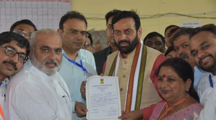 करनाल-बीजेपी प्रत्याशी एवं सीएम नायब सैनी 41483 वोटों से हुए विजयी