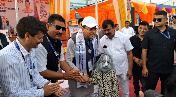 नैनीताल -मुख्यमंत्री पुष्कर सिंह धामी ने रुद्रपुर में 5वें राज्य खेल आयोजन का किया उद्घाटन