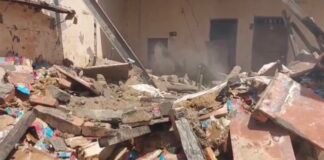 करनाल -बंद पड़े घर में धमाके से गिरी छत और दीवारें