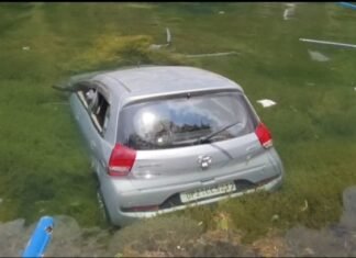 नैनीताल – सरिता ताल झील में समाई पर्यटकों की कार, सभी सुरक्षित